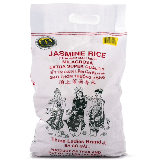 weee_dried_Three Ladies Brand Jasmine Rice Large Bag 10 lb 1 each
