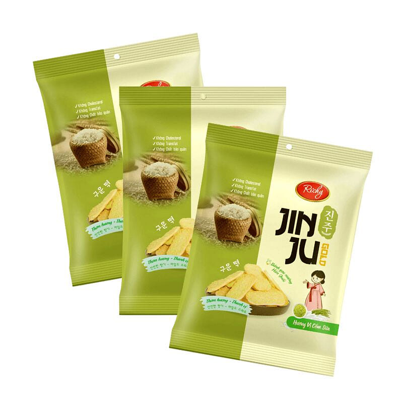 Jinju Sweet Milk Rice Cracker (Pack Of 3) 145 그램