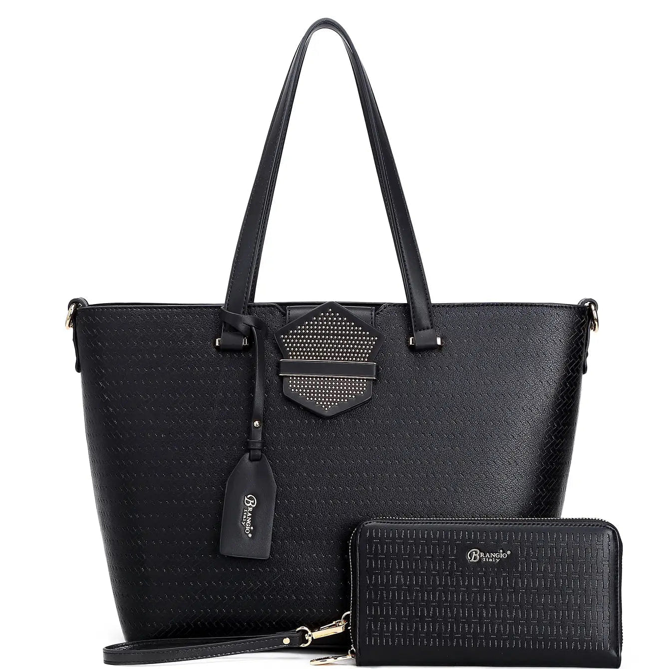Chic Goddess Vegan Handbag Tote + Wallet [RA8189+RAW8168-BK] 1 개
