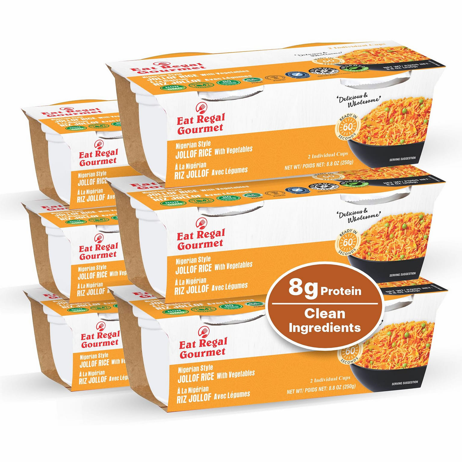 Eat Regal Nigerian Jollof Rice Cups, Pack of 6 8.8 oz