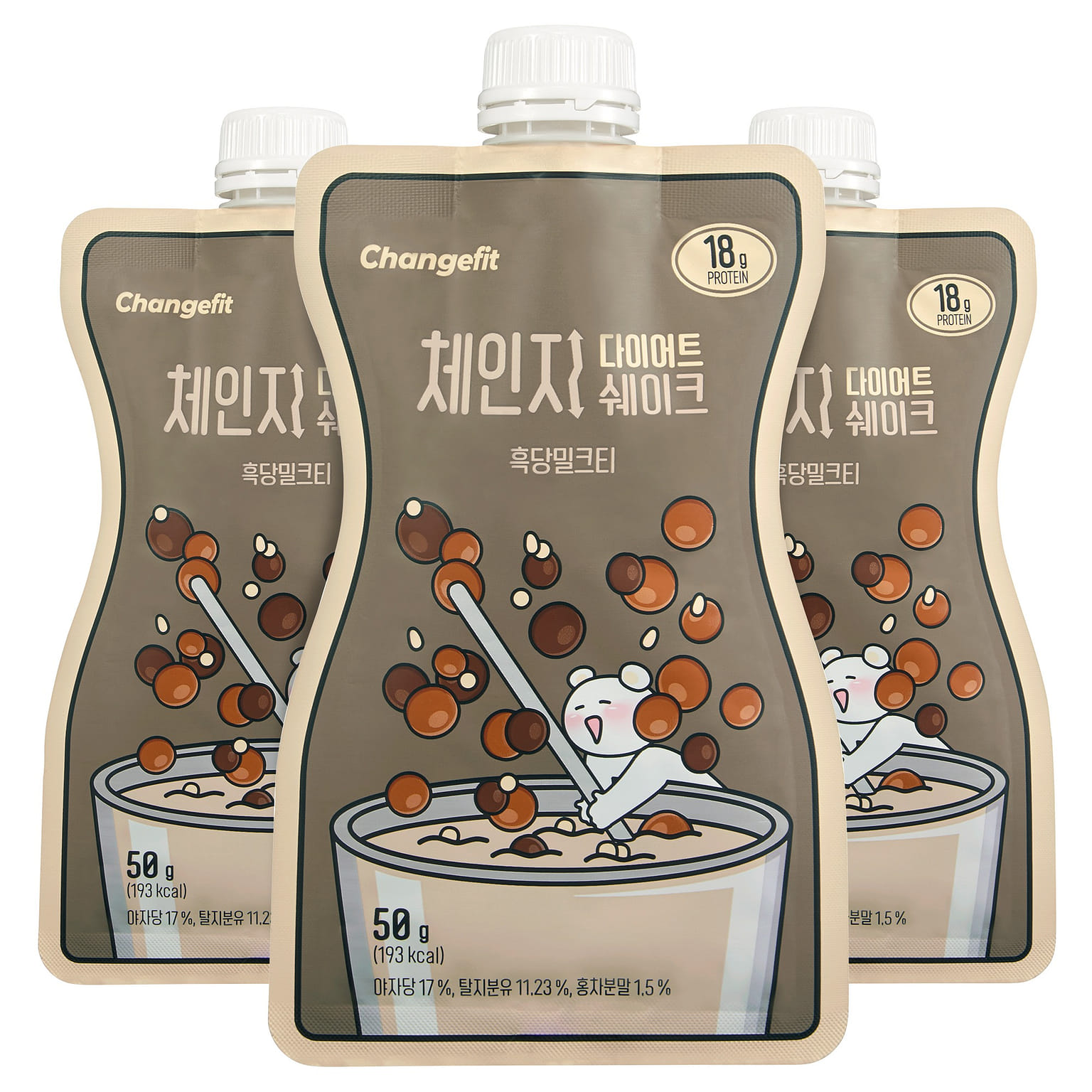 韩国 Change Fit 旅行 黑糖奶茶奶昔 代餐奶昔 50gX3PC 3 份