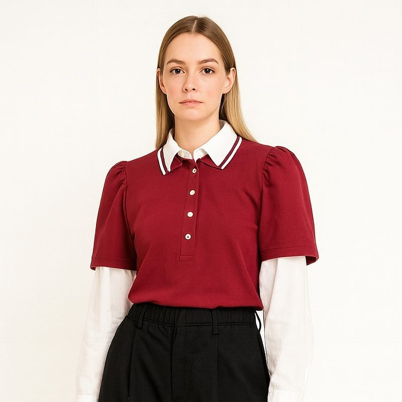 Maharlika Rogue - Red Polo Filipiniana Top XS 1 count