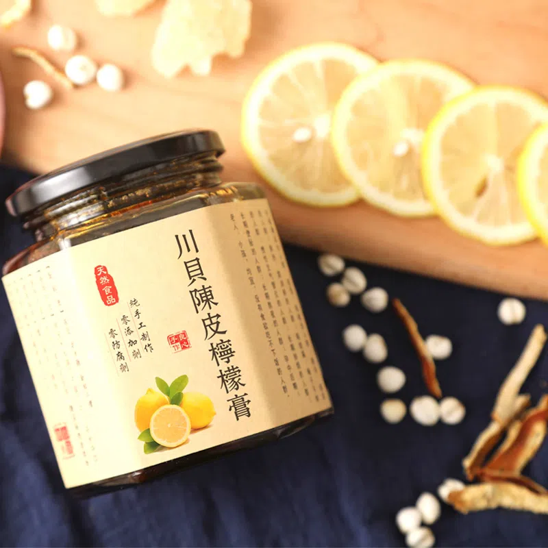 Chuanbei tangerine peel lemon paste cough and throat moistening health tea 500g*1 bottle 500 그램
