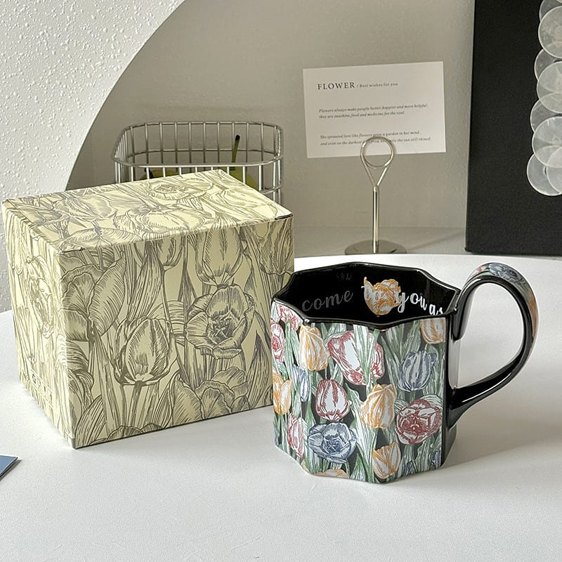 Morris style full of flowers i Mark ceramic water cup home office cup 1 phần