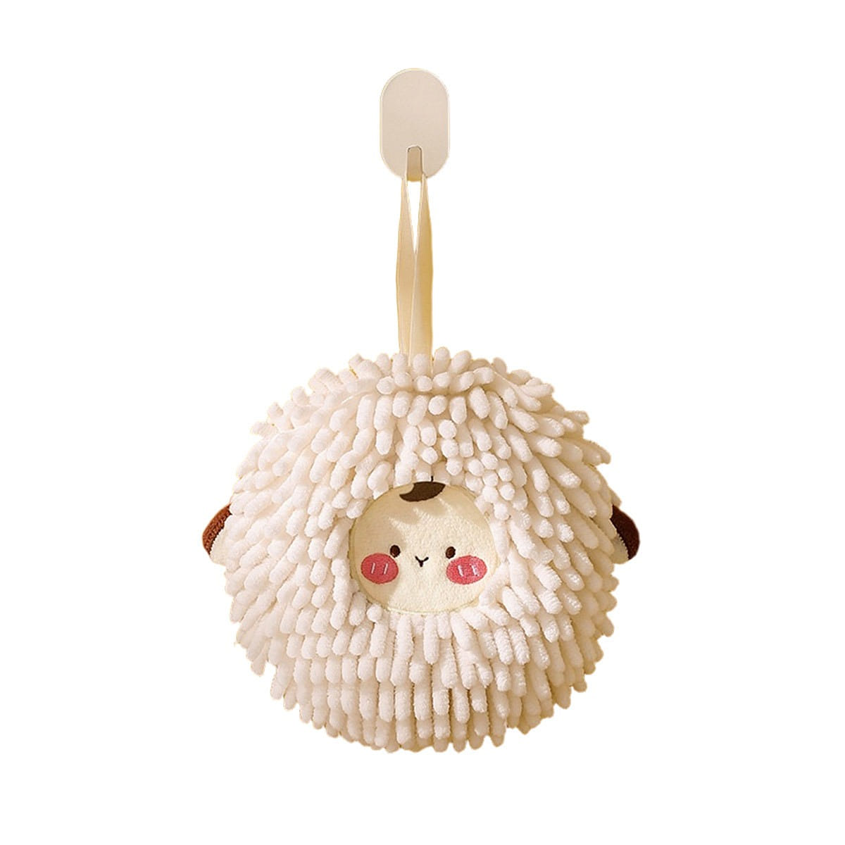 Cute cartoon snow sheep hand towel - white F 1 each