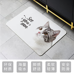 硅藻泥软垫吸水速干垫卫生间门口地垫卫浴厕所硅藻土防滑浴室脚垫  颜色:摩登灰;  尺寸:60×40cm 1 份