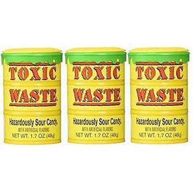 Toxic Waste Yellow Drums Sour Candy 12ct 1 each