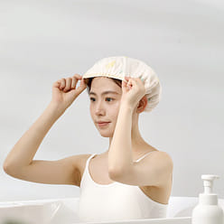 FaSoLa 双面可用 双层 吸水速干 擦头毛巾 抗菌浴帽 1 个