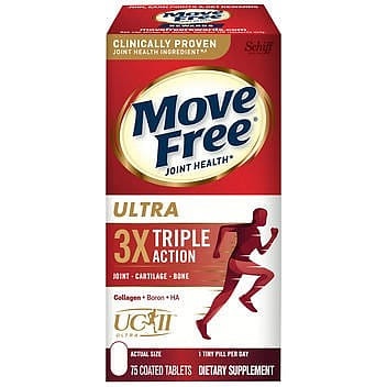 Move Free Type II Collagen, Boron & HA Ultra Triple Action 75 Tablets, 3 Pack 225 개입