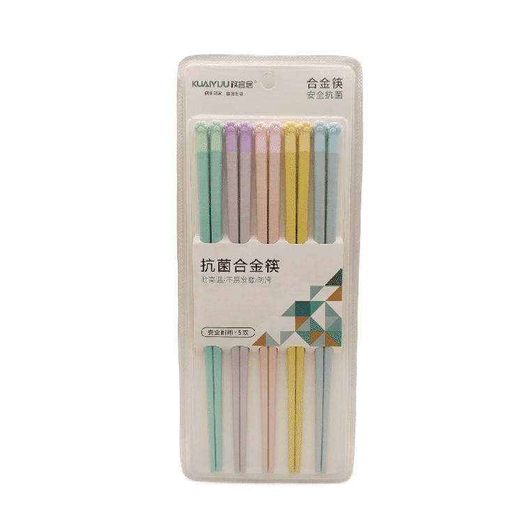 [Ship from CN] Paw Alloy Chopsticks Household Heat-Resistant  24CM 5 Pairs 1 กล่อง