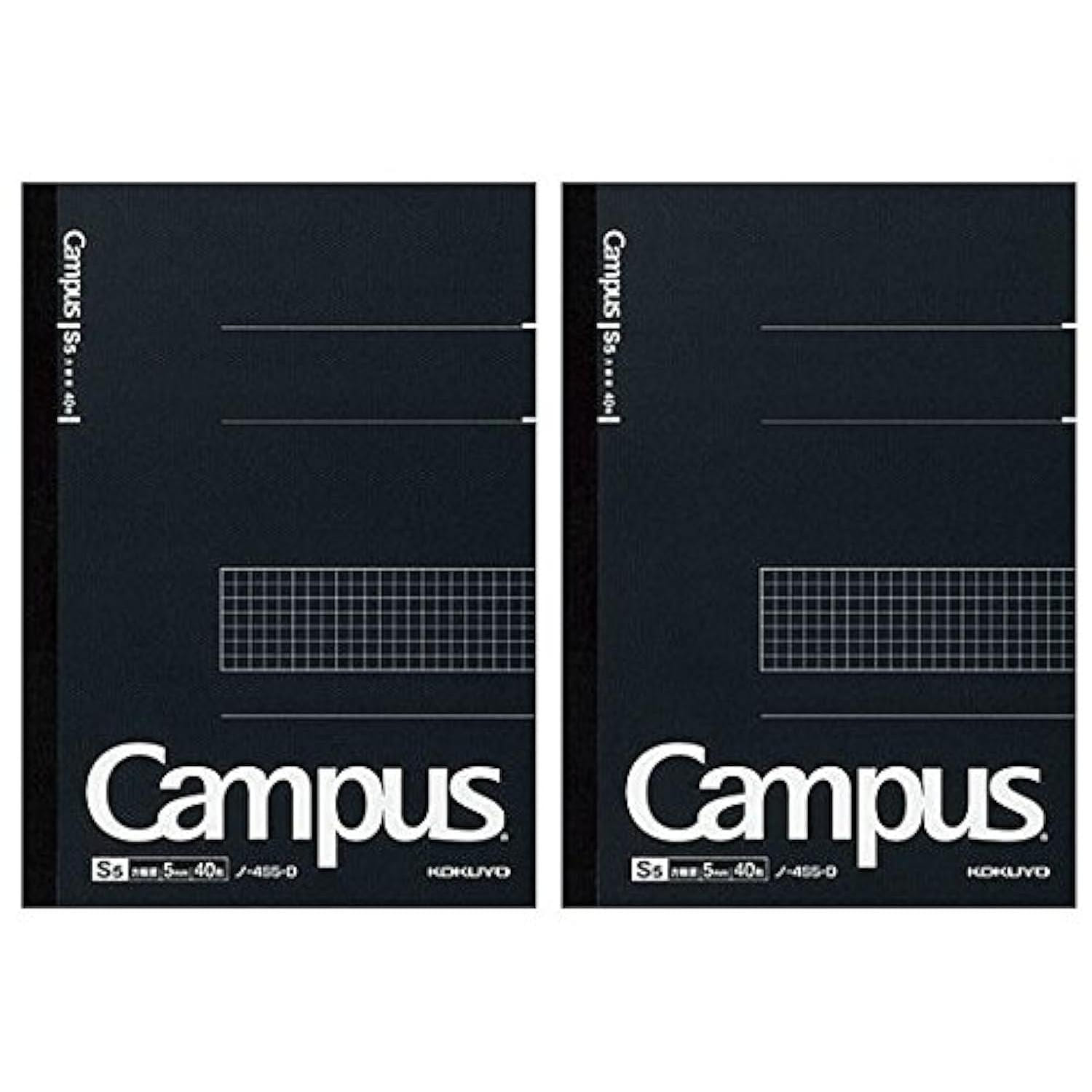 KOKUYO Notebook 5mm Grided B5 40 Sheet Black Cover 2 개입
