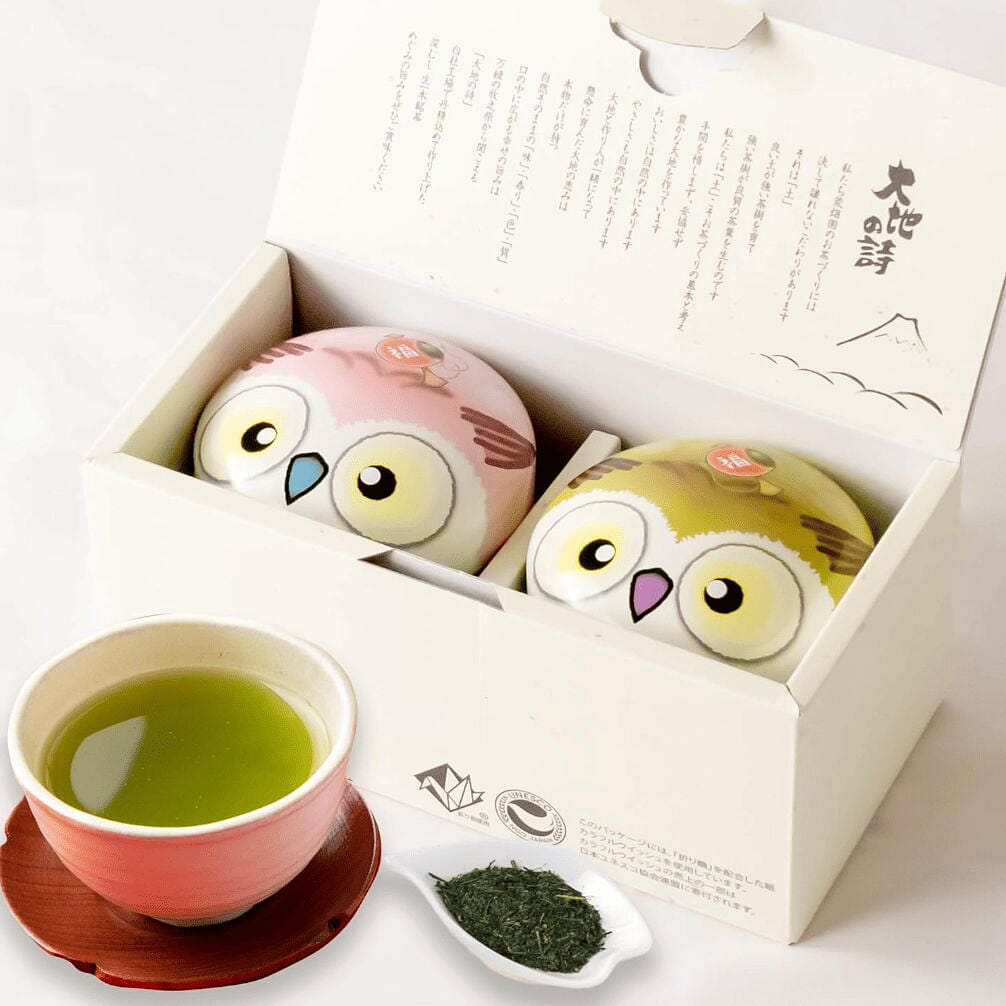 Arahataen Shizuoka Tea Owl Can, 2.8 oz 80g x 2 160 กรัม