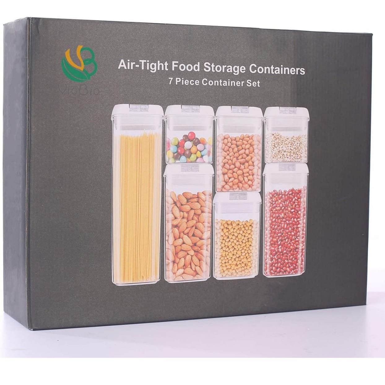 Airtight Food Storage Container Set - 7 Piece Set Clear Plastic Canisters For Ce 1 케이스