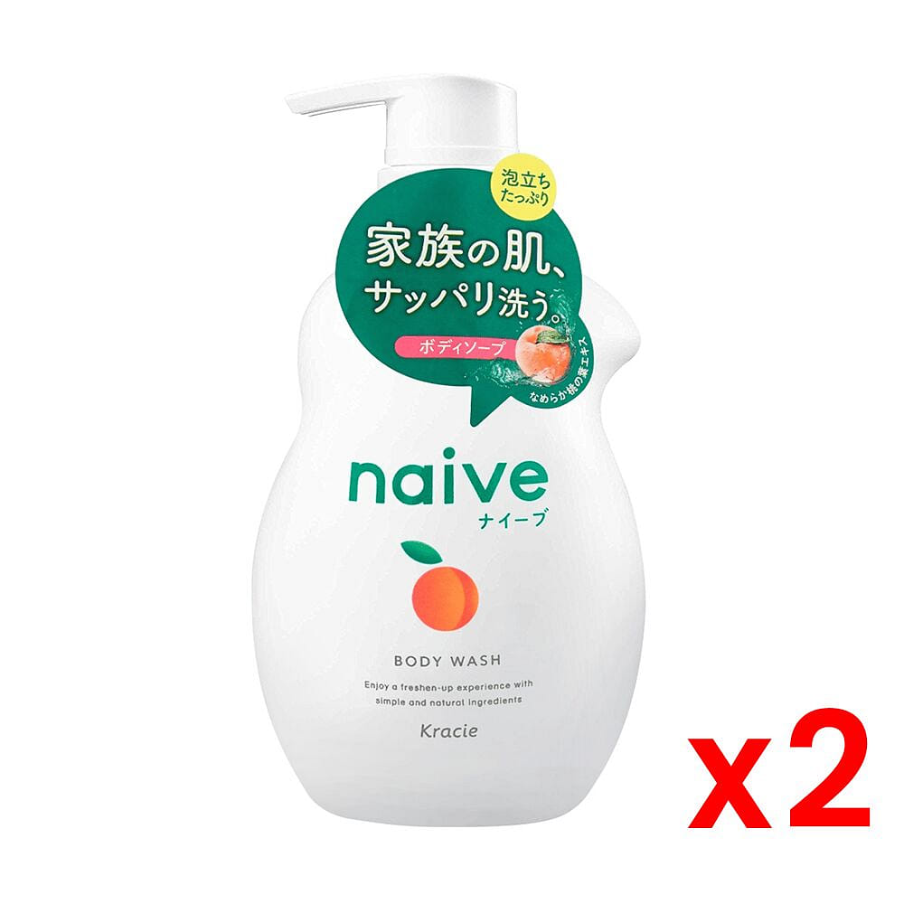 Kracie Naive Body Soap Peach Pumpx2 530 ml