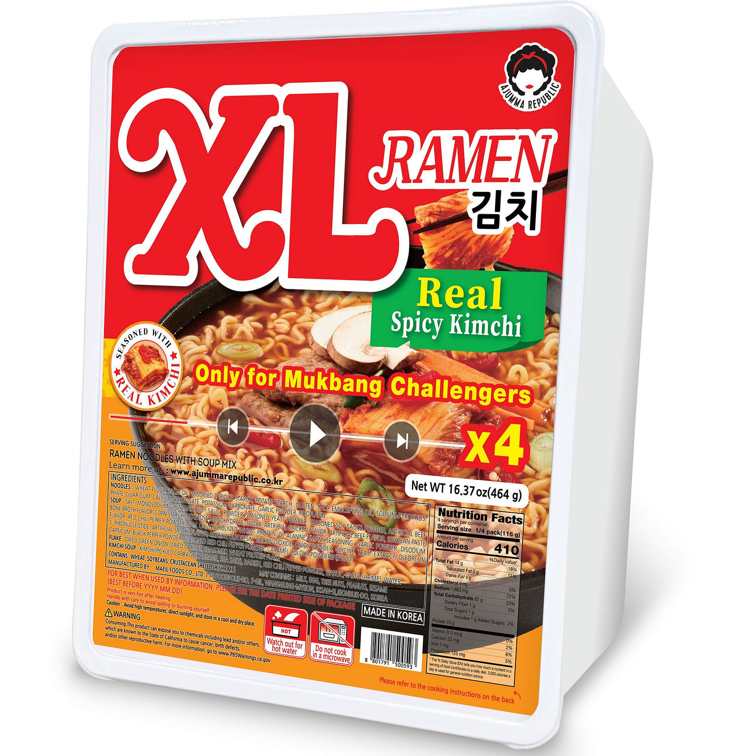 XL Ramen Kimchi Flavor 464 그램