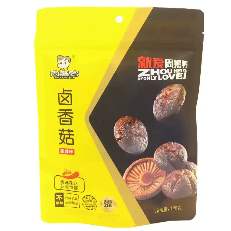 周黑鸭 卤香菇 甜辣味 128g 30袋 1 箱