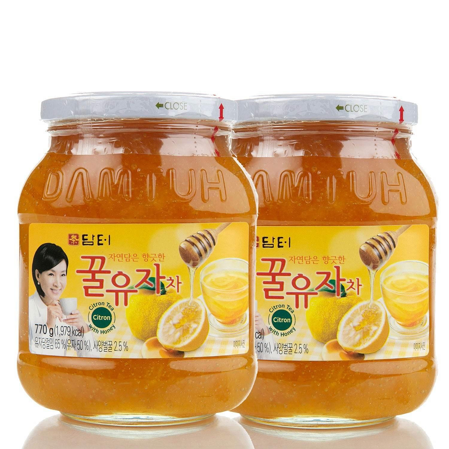 Damtuh ชาน้ำผึ้งยูจา 770g ชุด 2 ขวด 3.4 ปอนด์