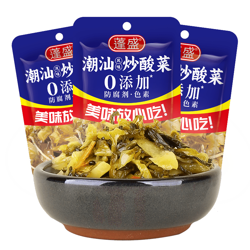 蓬盛正宗潮汕炒酸菜 酸菜鱼下饭菜 原味3袋 210 克
