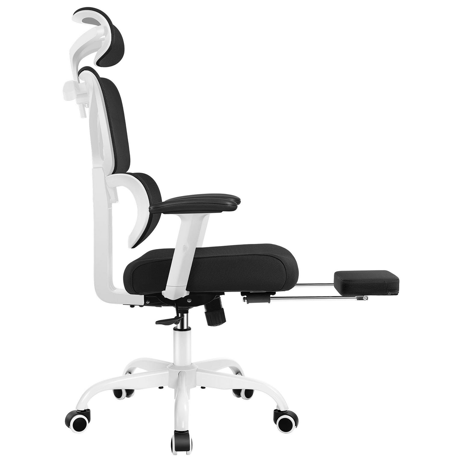 KERDOM White Ergonomic Office Chair with Footrest, Reclining Computer Chair 38 파운드