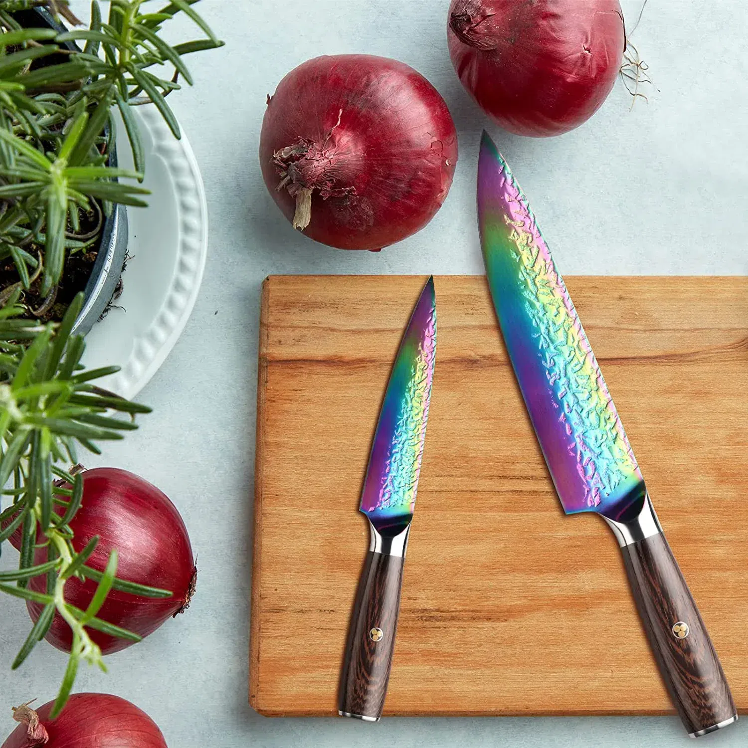 2 Piece High Carbon Stainless Steel Knife Block Set 1 อัน
