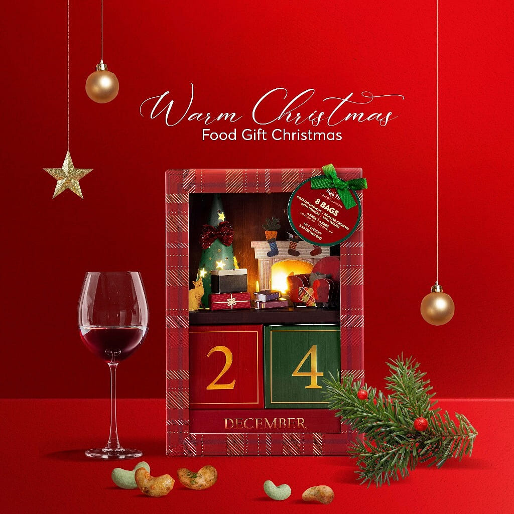 Christmas Gift Set "Warm Christmas" - Christmas Calendar Box - Roasted Cashews 1 케이스
