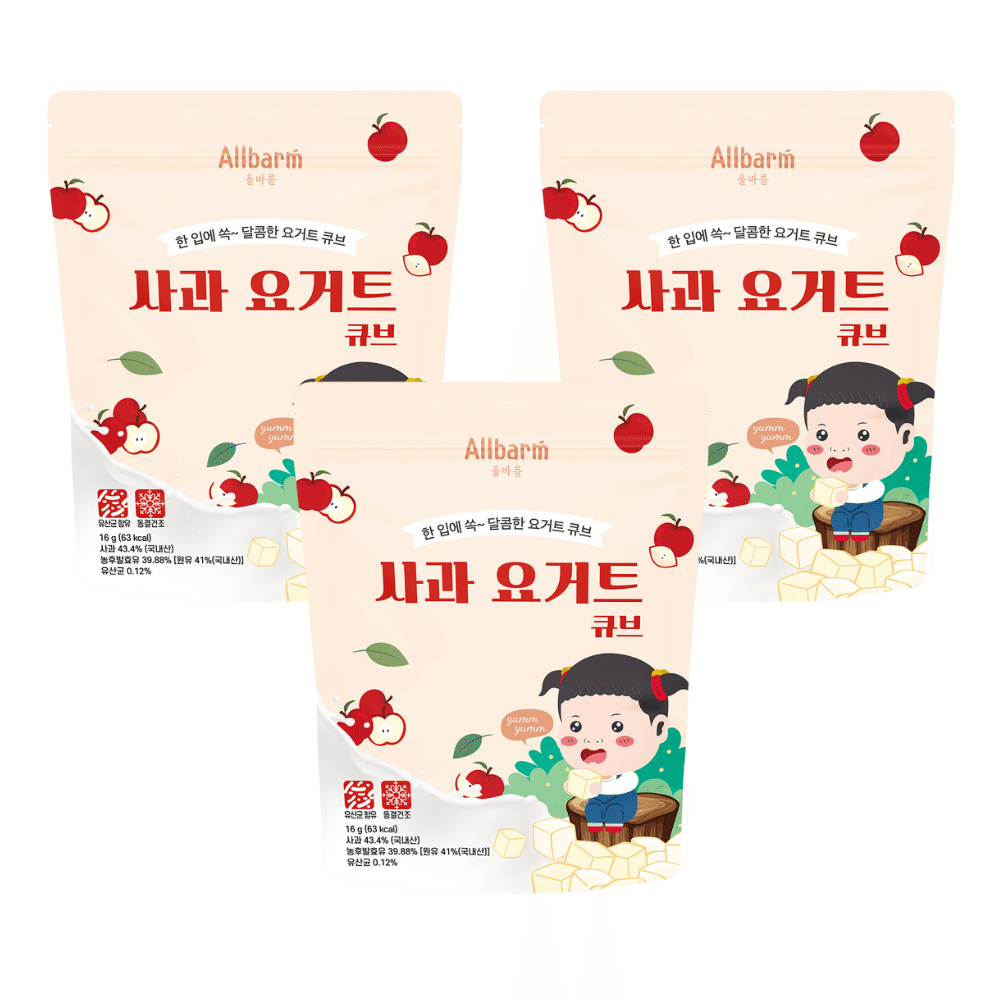[ALLBARM] Freeze Drying Yogurt Cube - Apple (3pcs) 16 グラム