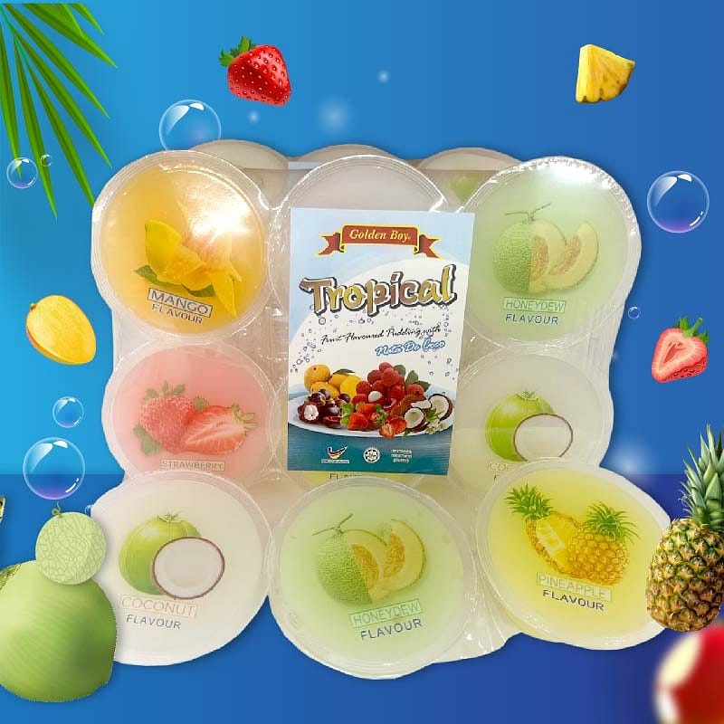 Tropical pudding *Nata De Coco *assorted flavour * 6 pcs/tray 23.28 온스