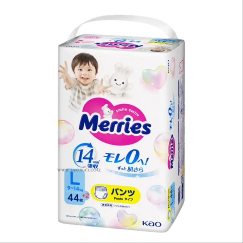 MERRIES Baby Pull Up Pants Diapers L 9-14kg 46pcs 1 each