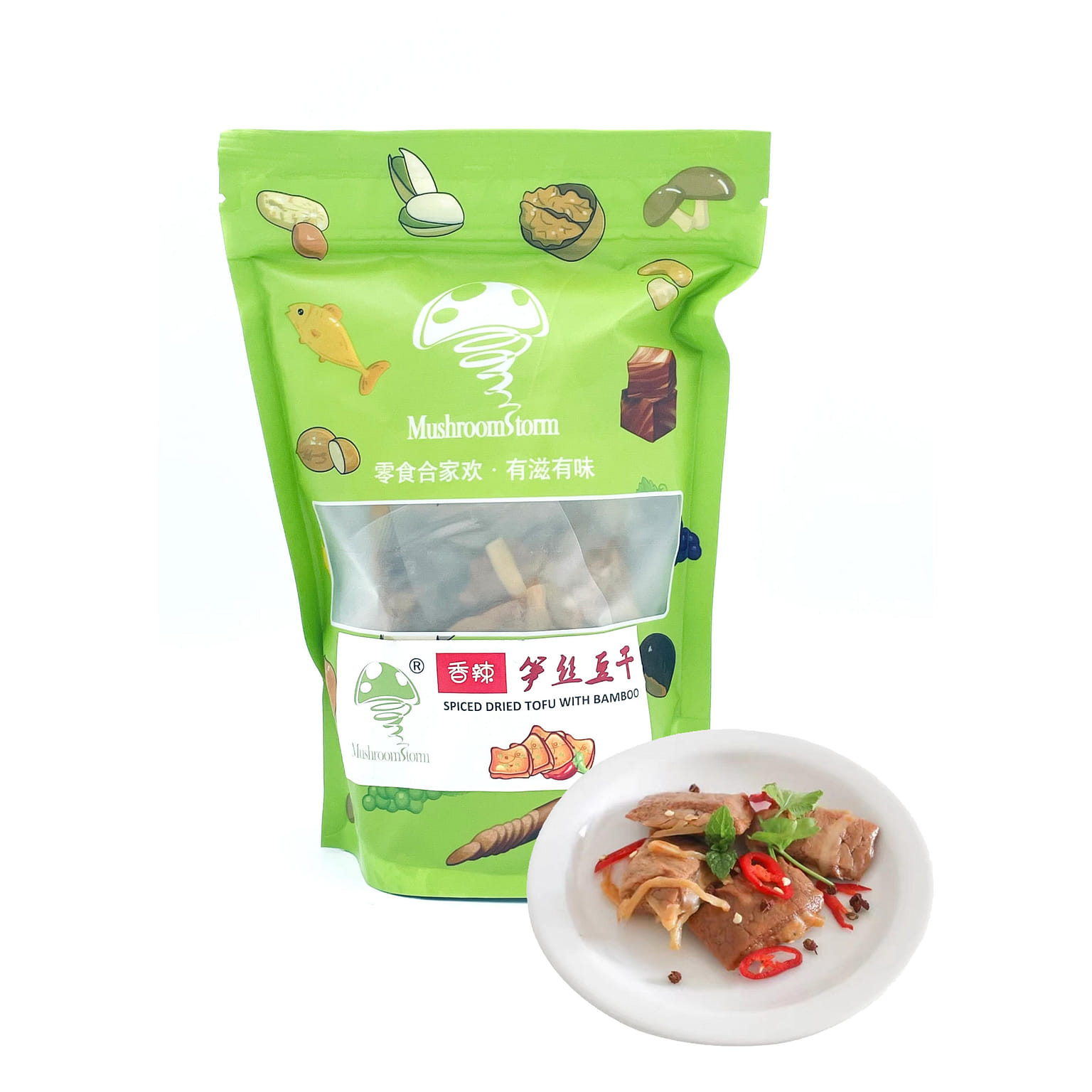 新奇零食 香辣味 笋片豆卷 (爽脆笋丝夹豆干) 250 克
