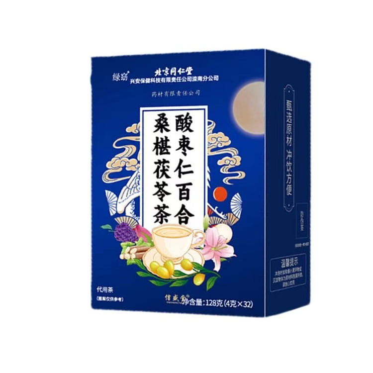 北京同仁堂睡眠茶安神助眠養生茶包酸棗仁百合茯苓茶128g 32包入- Weee!