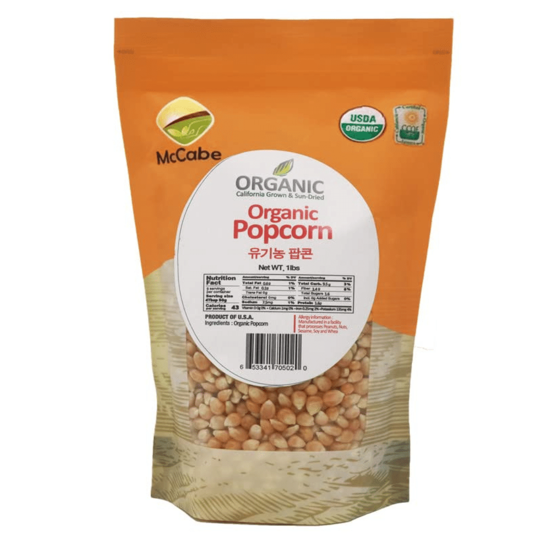 McCabe Organic Popcorn, 1 lb (16 oz), USDA Certified Organic, CCOF Organic Certi 1 ปอนด์