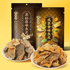 Dian Du De Authentic Crispy Fish Skin Open Bag Instant Black Truffle and Salted 100 g
