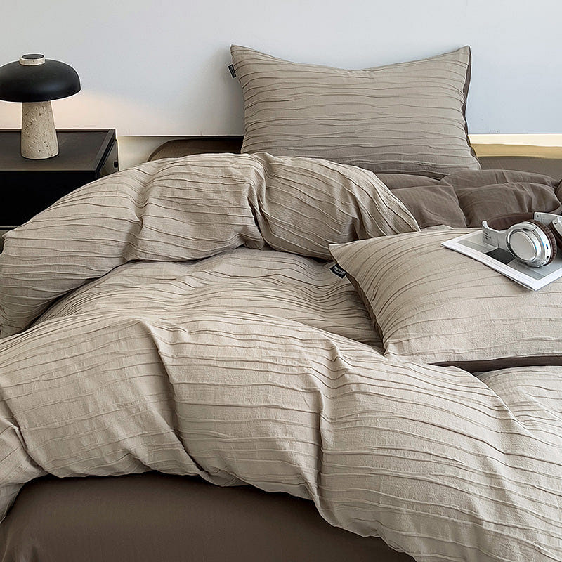 Echo Texture Bedding Set Khaki-King 2000 g