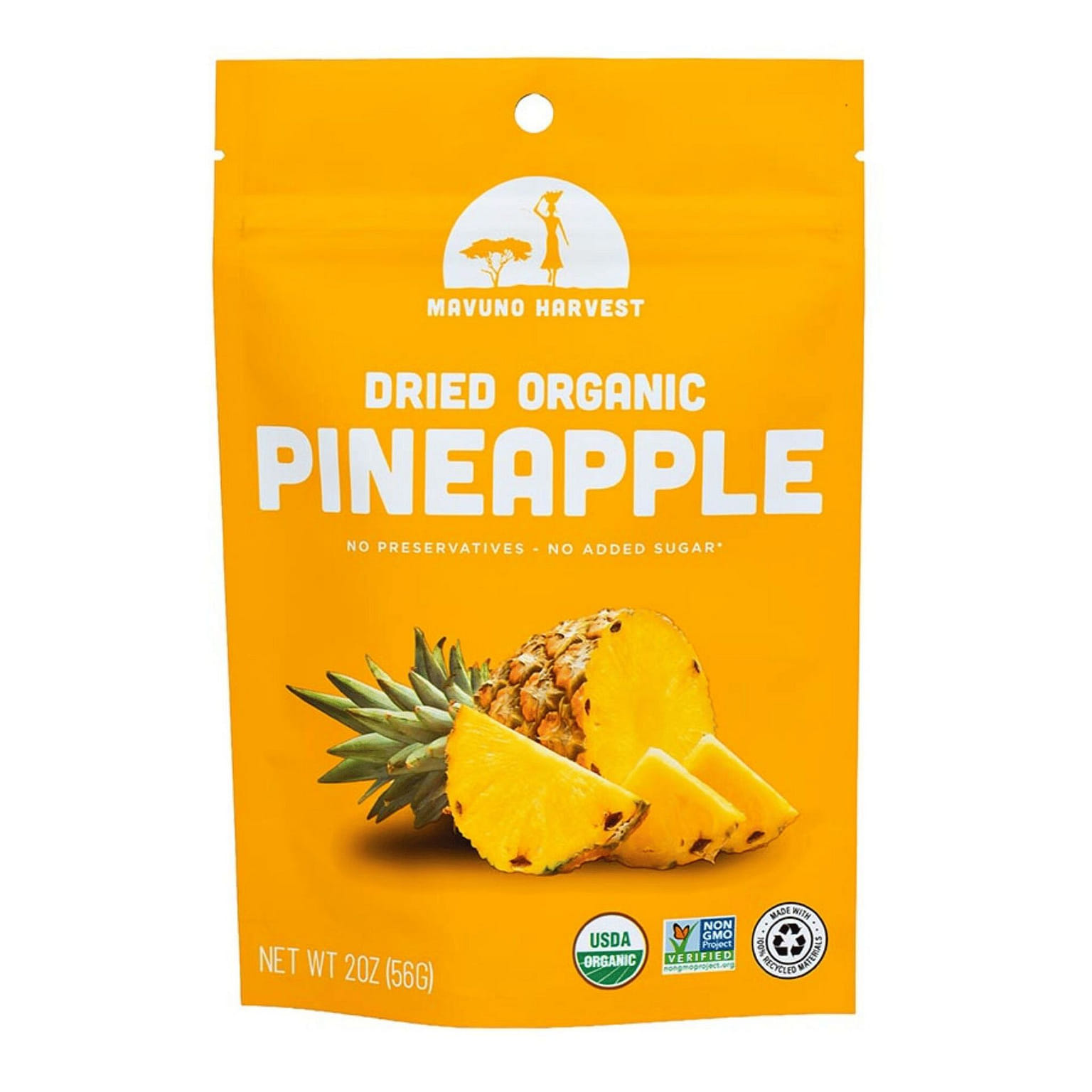 Organic Dried Pineapple | 2 oz (6 bags) 1 개