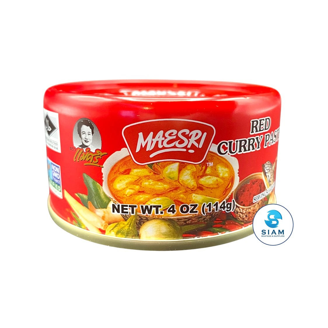 MaeSri Red Curry Paste, Vegan & Gluten-Free 4 온스