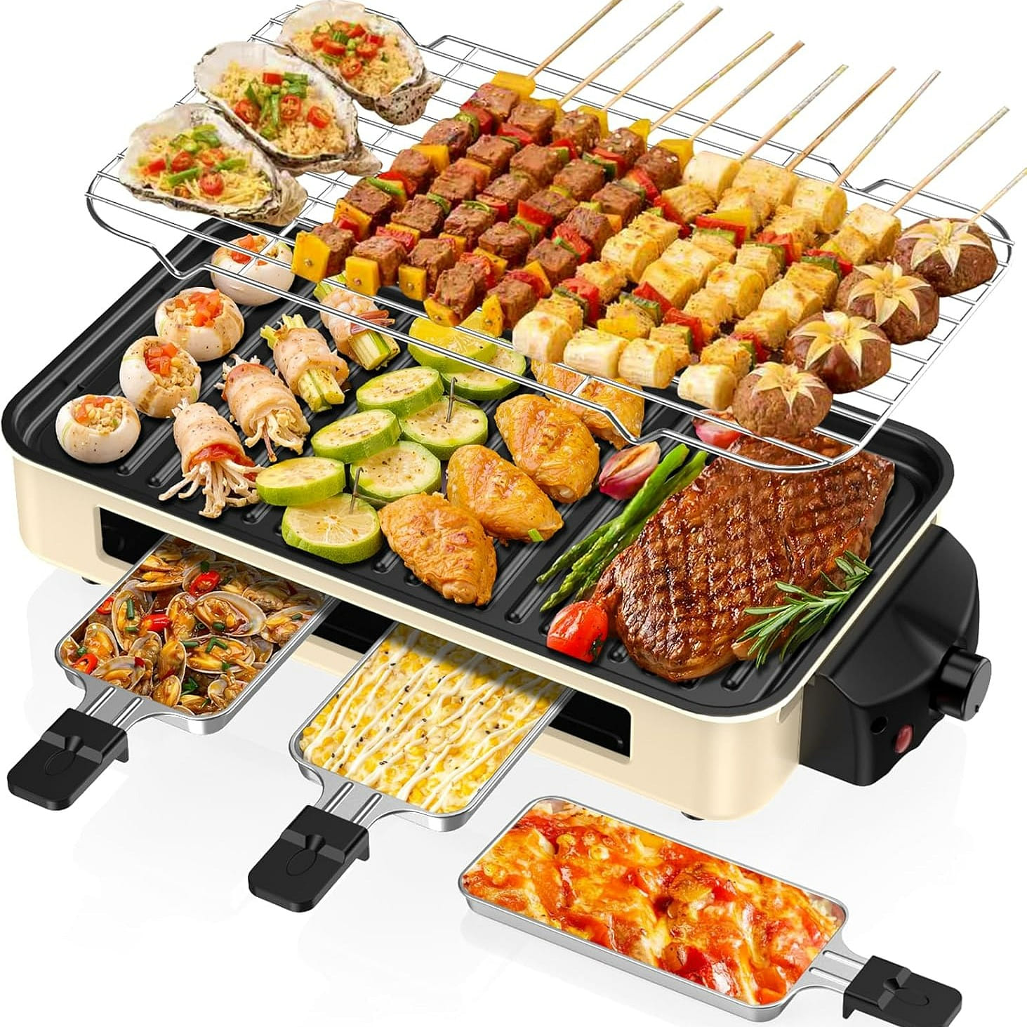 Electric Indoor Grill 1500W 2 in 1 Smokeless Grill 1 each