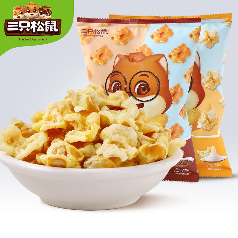 【 Three Squirrels 】 Taste of childhood Golden Corn/Cream /70g 70 กรัม
