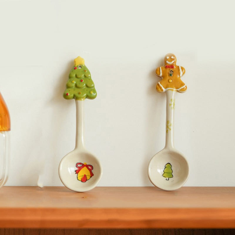 Underglazed Ceramic Spoon for Christmas Set 2 1 개