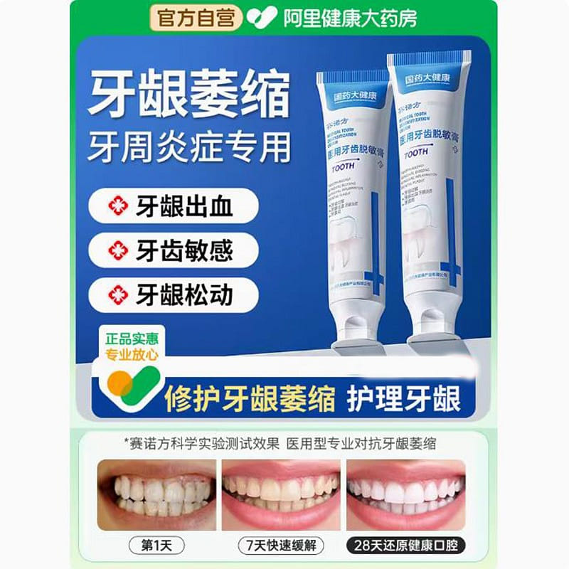 牙龈萎缩修护理专用脱敏膏 治牙周炎 口腔护理 非牙膏110g*2支 220 克