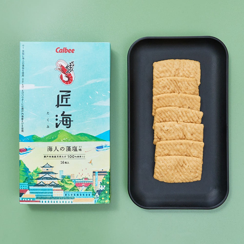 CALBEE TAKUMI Algae salts Shrimp fillet Kappa Ebisen 16 pc 1 each