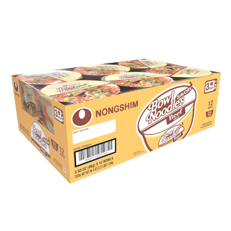 Nongshim 고소한 쇠고기 인스턴트 라면 국수 그릇 진한 쇠고기 맛 12팩 1 개