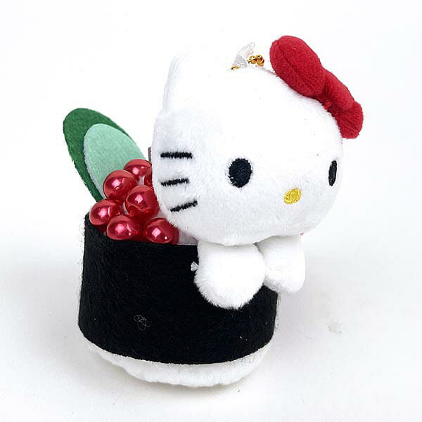 Sanrio Salmon Roe Sushi Plush Keychain Hello Kitty 1 each