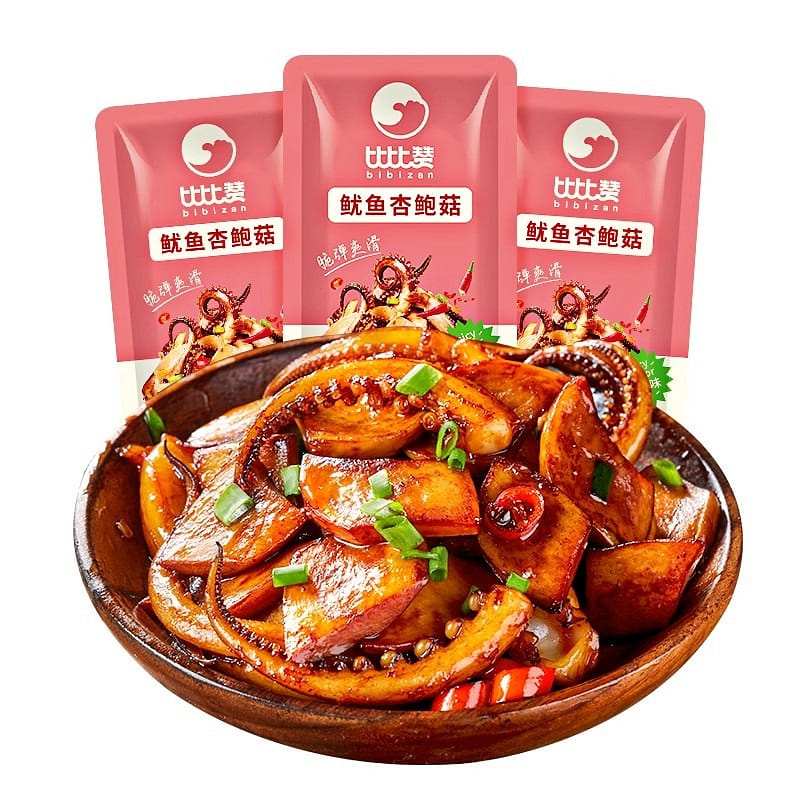 Calamari and Apricot Mushroom, Spicy Flavor, Late Night Snack 80g/pkg 80 กรัม