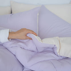 [Final Sale] mumooroom 초극세사 클라우드 차렵이불세트 - Violet&Cream (US Twin) 1 개