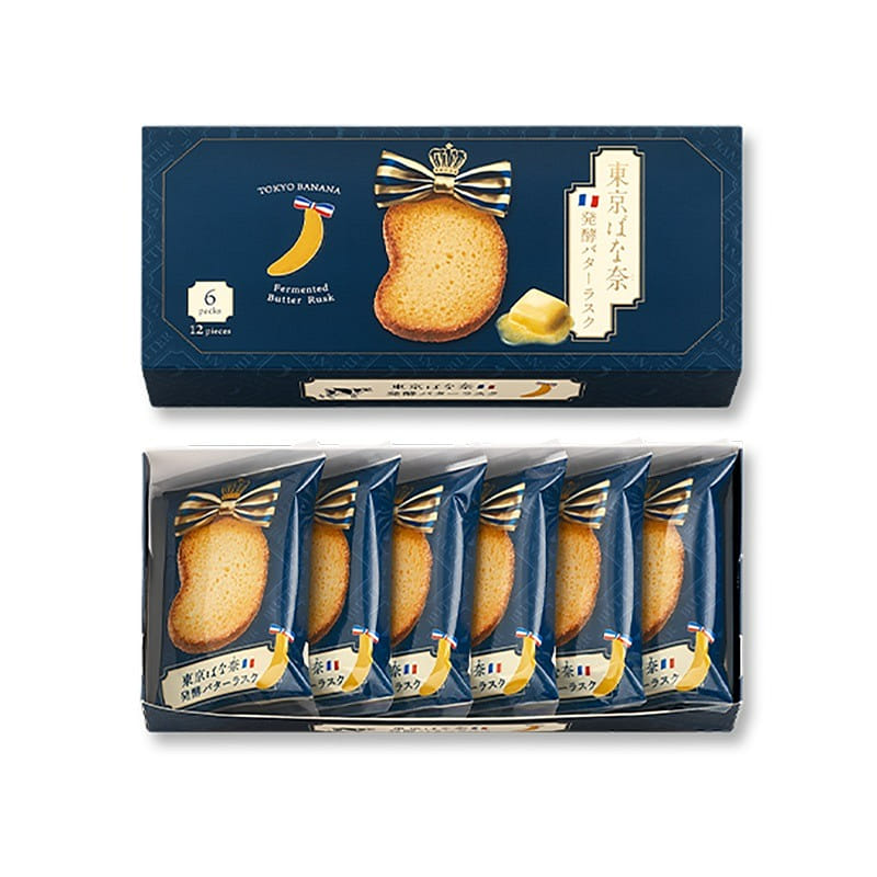 Tokyo Banana Cookie Sand, Fermented Butter Rusk Flavor, 6 bags 12 pcs 1 กล่อง