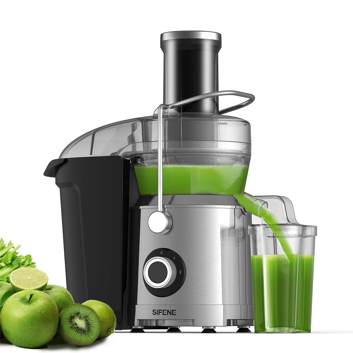 SiFENE 1000W Centrifugal Juicer Machine, 3.2'' Wide Chute for Whole Fruit, Black 1 อัน