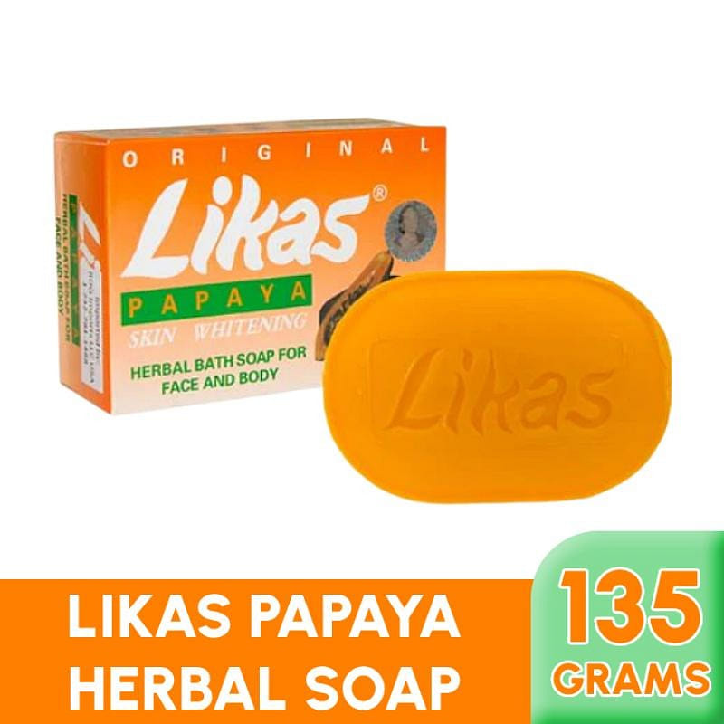 Likas Papaya Herbal Face & Body Bar Soap 135g 135 กรัม