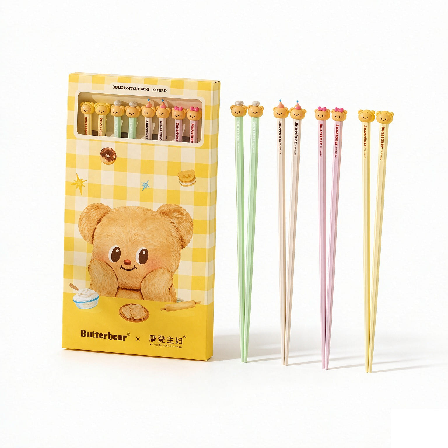 Little Bear Alloy Chopsticks 4-pair Set 1 box