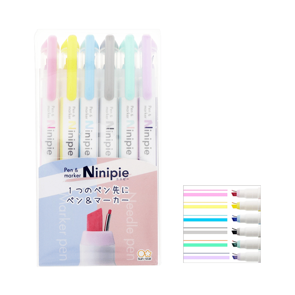 Sun star Ninipie pens markers S4591739 6pcs 1 ส่วน