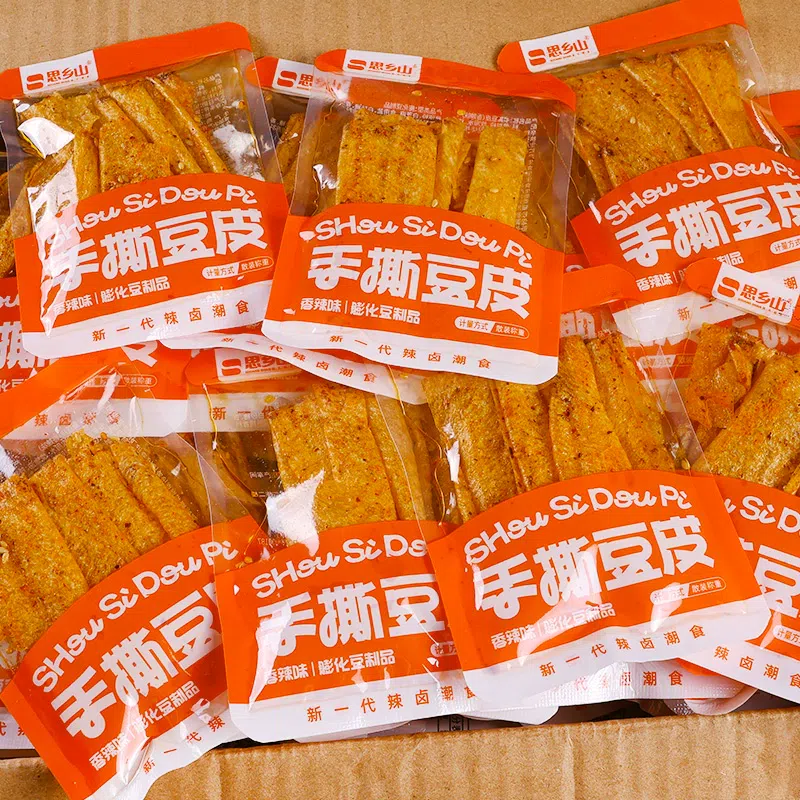 Hunan specialty Pingjiang homesick mountain spicy shredded bean skin small package nostalgic snacks 12g*1 pack 12 กรัม